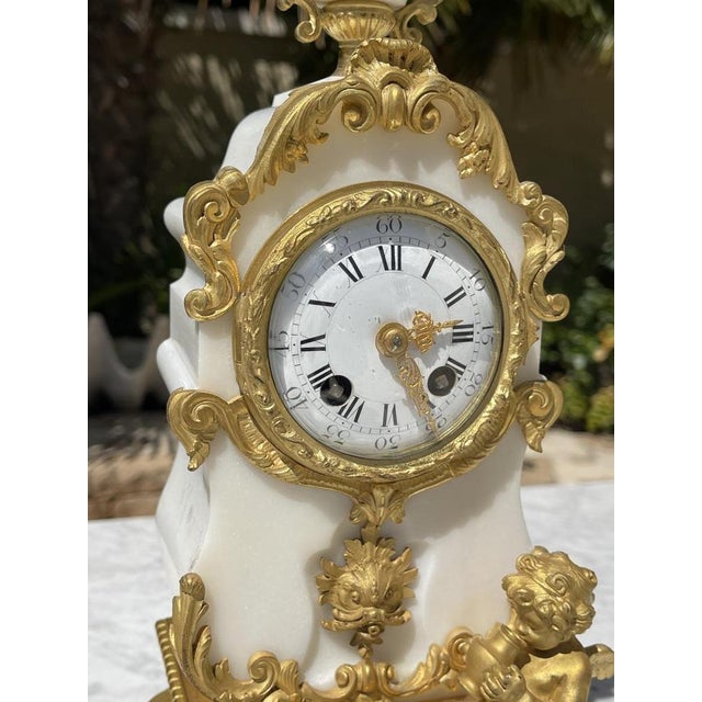 Fireplace Trim in Marble and Bronze, Set of 3 For Sale - Image 4 of 13