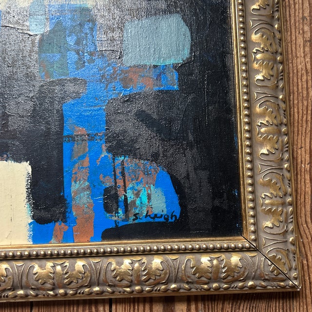 Contemporary Original Abstract Painting by Stephen Heigh “Rhythm Blue” For Sale - Image 4 of 5