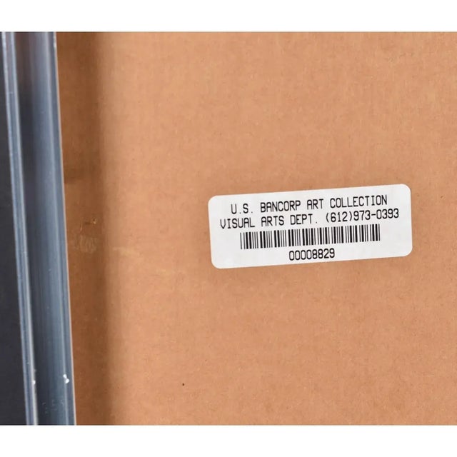 Red Jack Beckemeyer 1976 Large Red Blue Orange and Yellow Printed Acetate Painting For Sale - Image 8 of 9