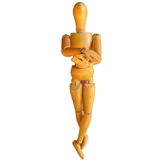 Mid 20th Century Artist's Fully Articulated Wooden Mannequin / Model For Sale - Image 5 of 5