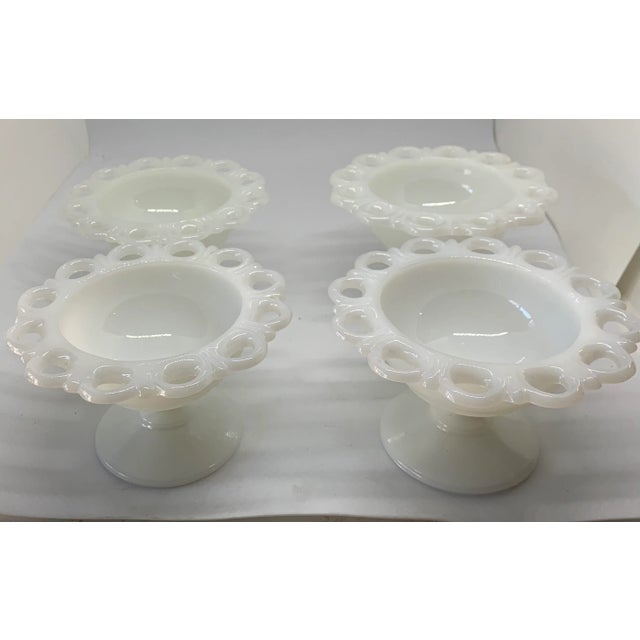 Vintage West Moreland Old Colony Milk Glass Dessert Dishes- Set of 4 For Sale In Tampa - Image 6 of 8