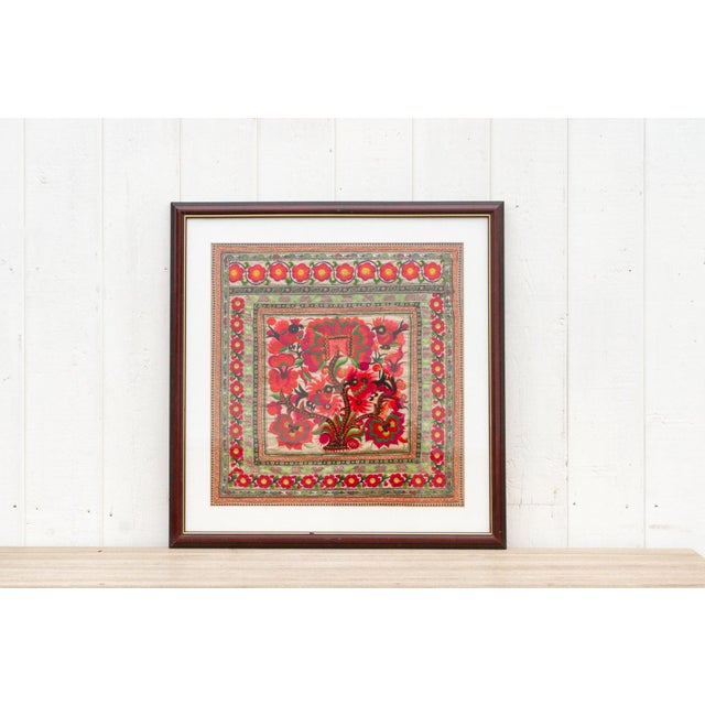 Floral Rhapsody, Antique Framed Textile For Sale - Image 4 of 10