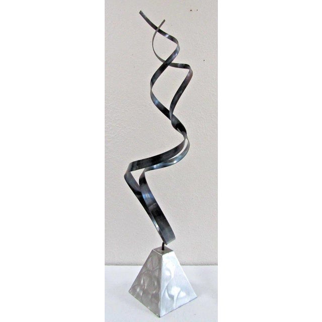 1980s Euphoric Flame Metal Sculpture 36" Tall Original Peterson Artwork For Sale In Miami - Image 6 of 12