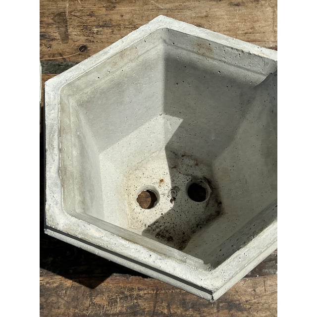 Sculpture Materials Vintage Asian Chinoiserie Cast Concrete Planters - A Pair For Sale - Image 7 of 12