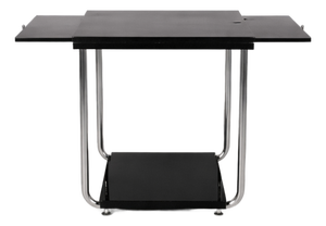 Italian Art Deco Cart in Black Wood, Glass and Steel, 1930s
