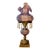 Vintage Amethyst Carnival Glass Hurricane Lamp With Brass Base & Crystal Prisms For Sale