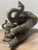Traditional Vintage Resin Mother and Baby Elephant Statue With Trunks Raised For Sale - Image 3 of 16