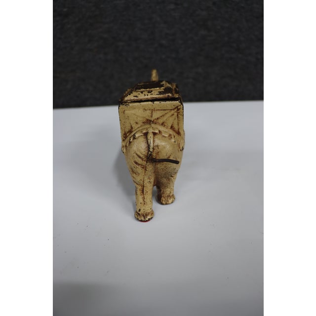 Cream Antique Cast Iron Elephant Cigarette Dispenser For Sale - Image 8 of 14