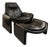 Set of P60 Lounge Chair and Ottoman in Black Leather attributed to Vittorio Introini for Saporiti, 1962 For Sale
