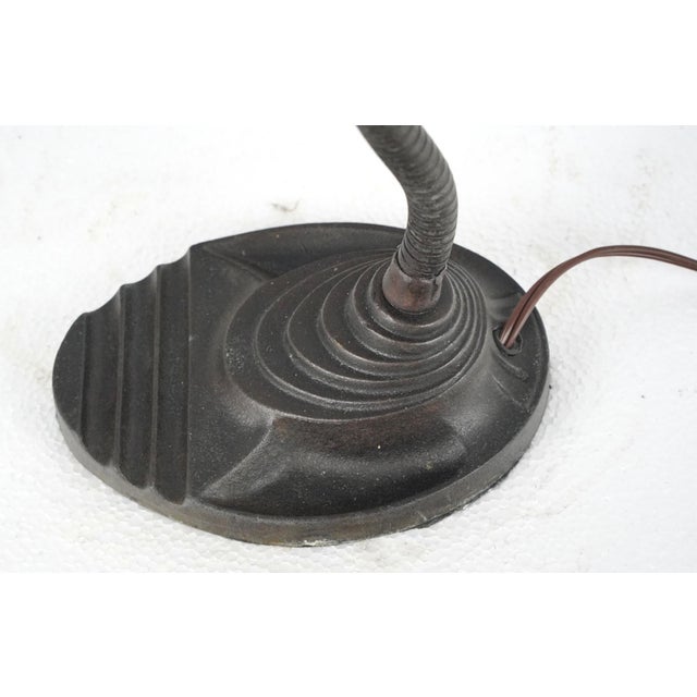 1930s Vintage 1930s Art Deco Steel Gooseneck Desk Lamp For Sale - Image 5 of 7