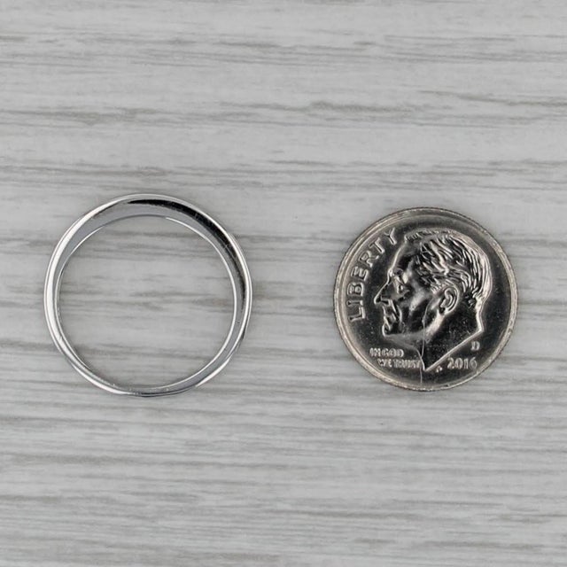 0.53ctw Diamond Princess Channel Set Wedding Band 14k White Gold Size 6 Ring For Sale - Image 4 of 8