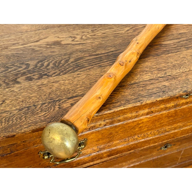 Vintage knobby wood cane walking stick with brass ball topper. Fine accessory for the dapper man in your life. Most items...