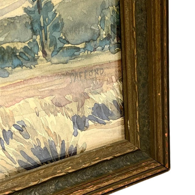 1940s Vintage American Desert Watercolor on Board. Signed, Framed For Sale - Image 4 of 8