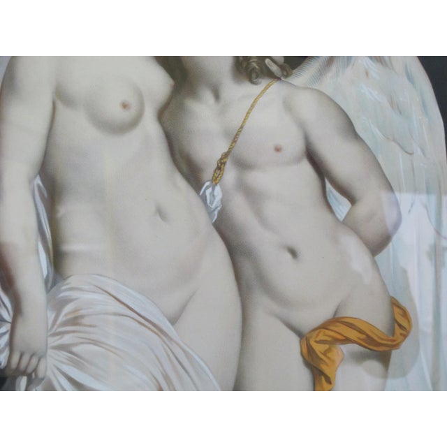 Figurative Emile Lassalle After Achille Deveria 19thc Lithograph Cupid Comforting Psyche For Sale - Image 3 of 7