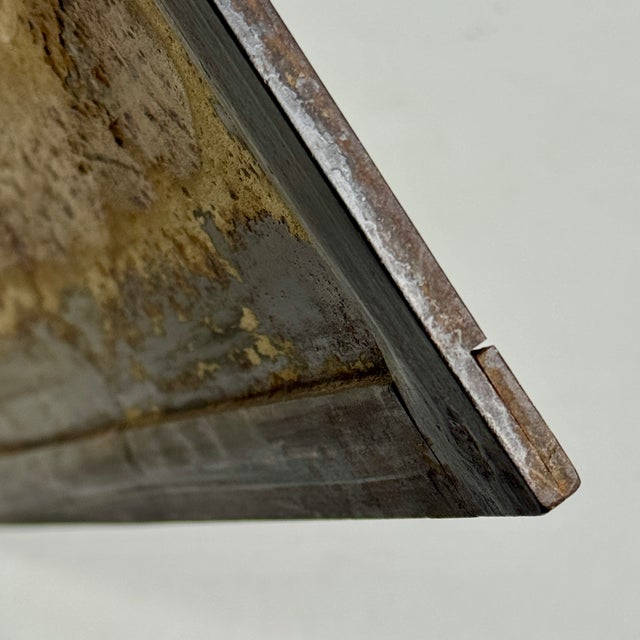 Brown Early 20th Century Metal Trade Sign "Leather Goods Writing Folios..." For Sale - Image 8 of 8