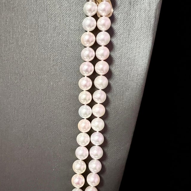 Akoya Pearl Diamond Necklace 14k Y Gold Certified For Sale - Image 10 of 10