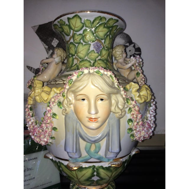 Very pleased to present this marvelous porcelain urn from Lippelsdorf, Germany with the Maker's Mark: Navy blue Crown over...