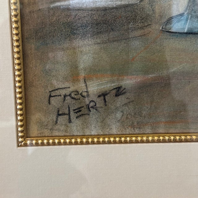 Mid-Century Original Still Life Pastel, Signed Hertz, Framed For Sale - Image 10 of 10