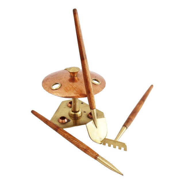 Brass and Copper Cactus & Bonsai Planting Set, 1960s, Set of 4 For Sale