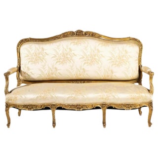 18th Century French Gilded Wood Sofa For Sale