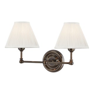Hudson Valley Lighting Mark D. Sikes Classic No.1 2-Light Wall Sconce, Distressed Bronze For Sale