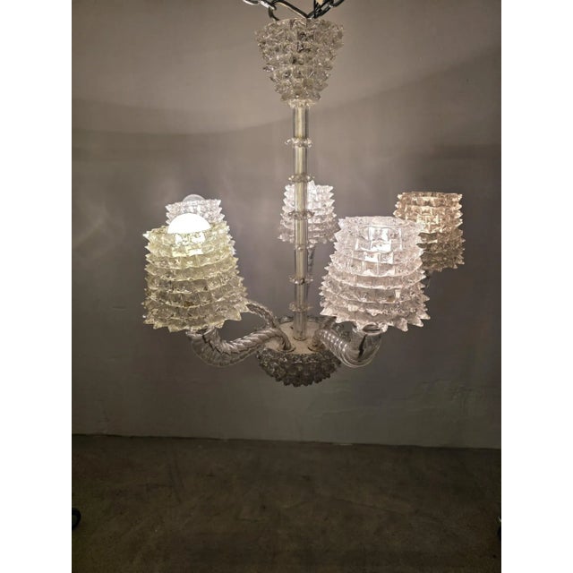 Five-Light Chandelier in Rostral Glass by Barovier & Toso, 1940s For Sale - Image 6 of 18