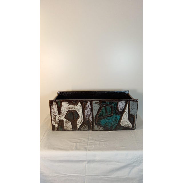 Brutalist Ceramic Planter attributed to Victor Cerrato, 1960s For Sale - Image 3 of 8