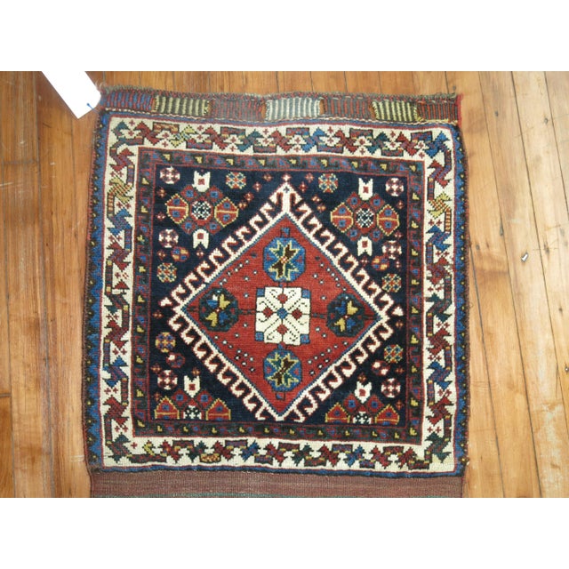 Contemporary Tribal 19th Century Ghashghai Bagface Trapping Textile Rug For Sale - Image 3 of 6