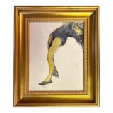 1960’s Original Illustrative Dancing Figure Watercolor / Pen and Ink Drawing For Sale