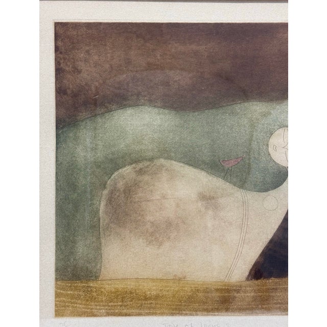 1970s Pastel Painting of Three Hugging Figures "Joy of Living 2" Signed, Framed For Sale - Image 4 of 12