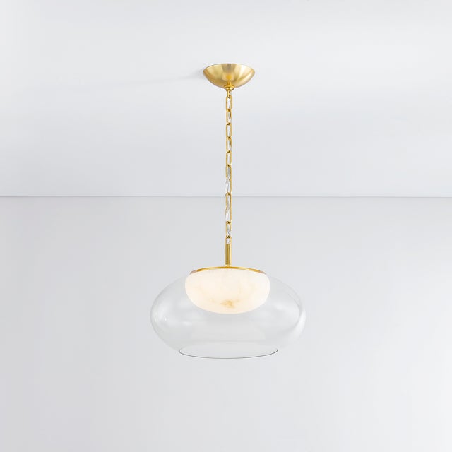 Hudson Valley Lighting Hudson Valley Lighting Moore 17 in. 1 Light Pendant in Aged Brass Finish For Sale - Image 4 of 11