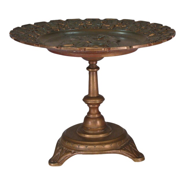 Mid 19th Century Compote / Tazza Bronze Neoclassical Greek Art Medallion For Sale