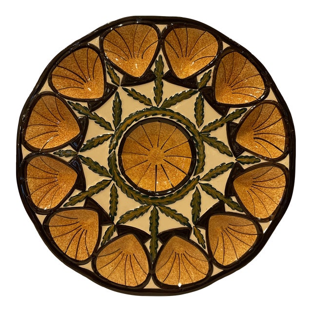Vintage Majolica Oyster Platter For Sale