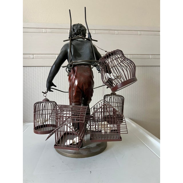 Late 20th Century Vintage Nubian Blackamoor Bird Seller Statue by Petites Choses For Sale - Image 5 of 9