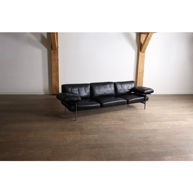 Diesis Three-Seater Sofa in Black Leather by Antonio Citterio for B&B Italia, 1970s For Sale - Image 13 of 16
