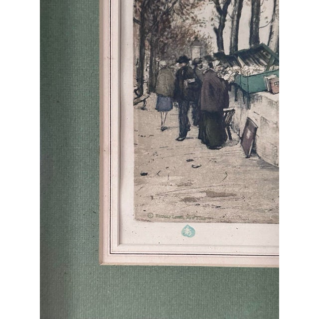 Tavík František Šimon Signed “Antiquarian Booksellers at Notre-Dame De Paris,” 1922 For Sale - Image 4 of 6