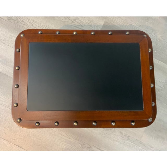 Campaign Campaign Style Walnut and Black Finished Ace Side Table For Sale - Image 3 of 5