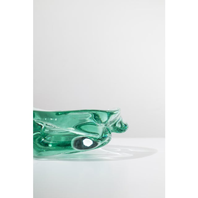 1940s Vintage Green Murano Glass Ashtray by Archimede Seguso for Seguso Vetri Darte, 1940s For Sale - Image 5 of 9