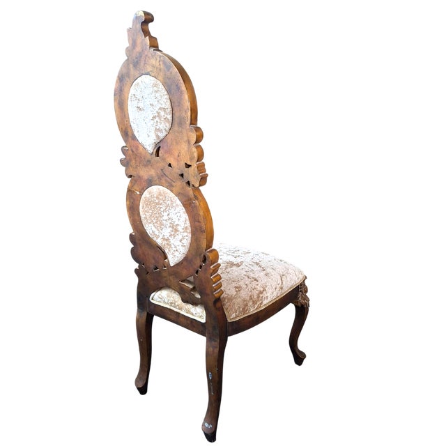Baroque Gilt and Velvet Armchair, 1930s For Sale - Image 4 of 5