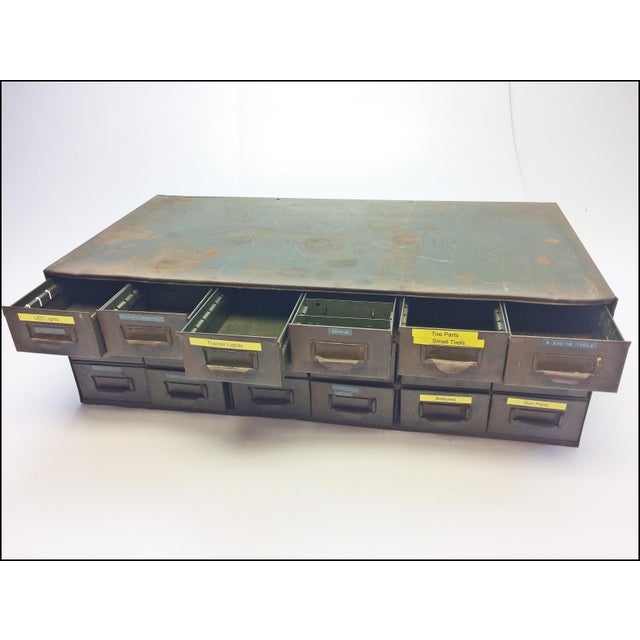Vintage Industrial Gray Metal 24 Drawer Parts by Lyon Chairish