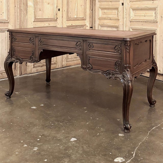 Antique French Louis XV Walnut Double-Faced Desk For Sale - Image 12 of 15