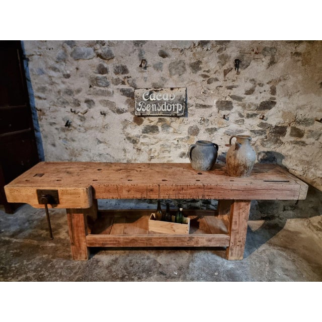 Antique Beechwood Workbench, France, 1890s For Sale - Image 9 of 18