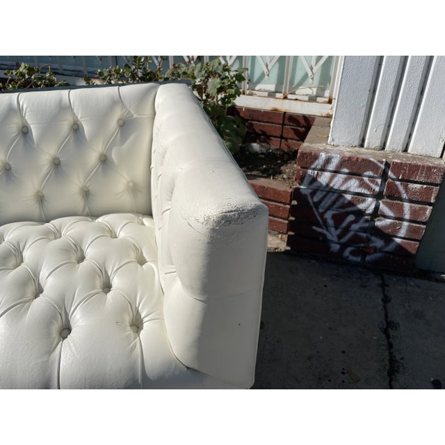 1970s Vintage Leather & Chrome Cantilever Sofa Attributed to Milo Baughman For Sale - Image 11 of 12