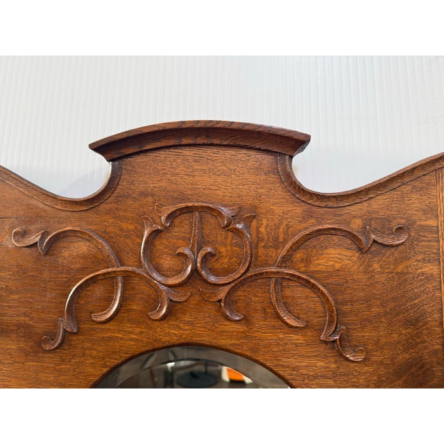 Wood Victorian Era Tiger Oak Wood Hall Tree, Antique For Sale - Image 7 of 12