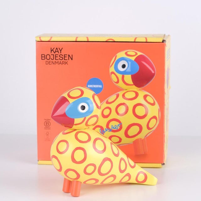 Blue Kay Bojesen Songbird X Leif Sylvester Blue Eyes in Multicoloured Wood For Sale - Image 8 of 9