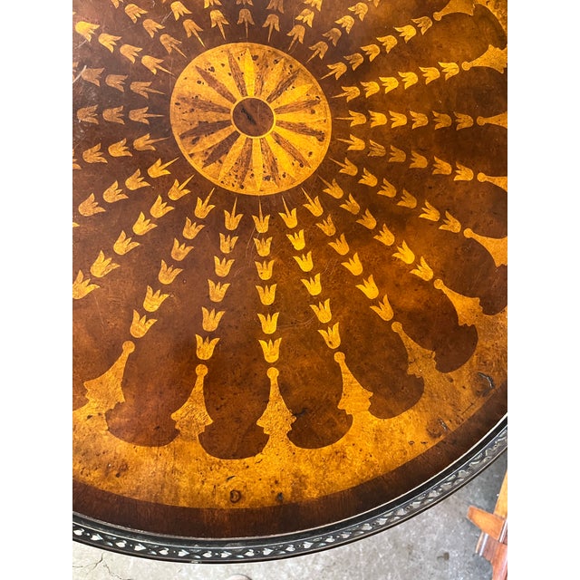 Bronze Round Inlaid Table Attributed to Theodore Alexander For Sale - Image 8 of 11