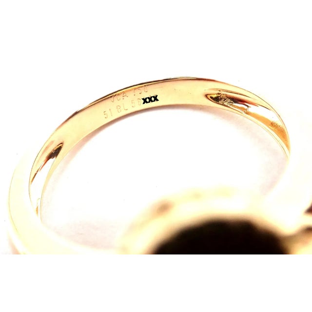 Pink Van Cleef & Arpels Alhambra Yellow Gold Coral Diamond Ring For Sale - Image 8 of 9