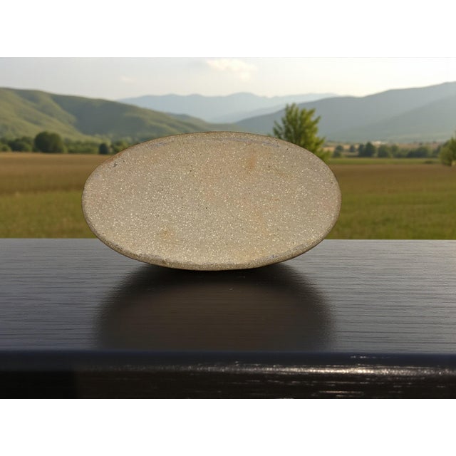 Blue Brad Tucker Studio Pottery Basket Vase North Carolina Blue Brown Textured Glaze For Sale - Image 8 of 10