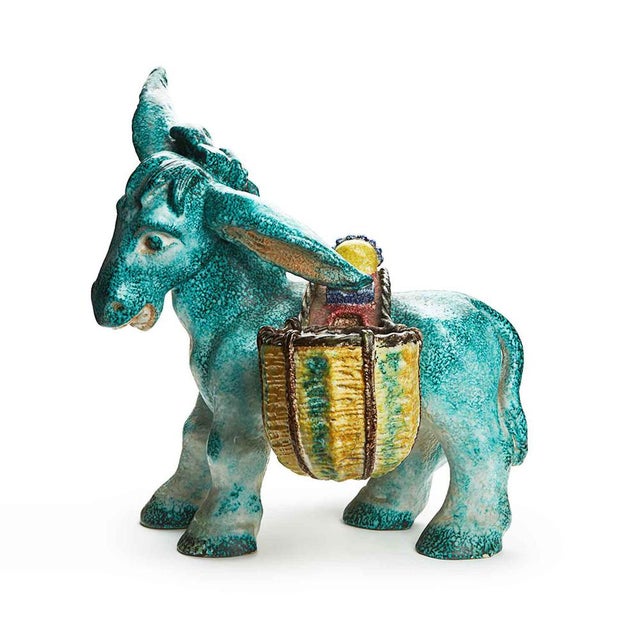Large Ceramic Donkey with Egg Baskets, Perugia, 1950s For Sale - Image 9 of 9