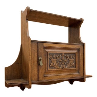 Edwardian Arts and Crafts Oak Wall Cabinet For Sale